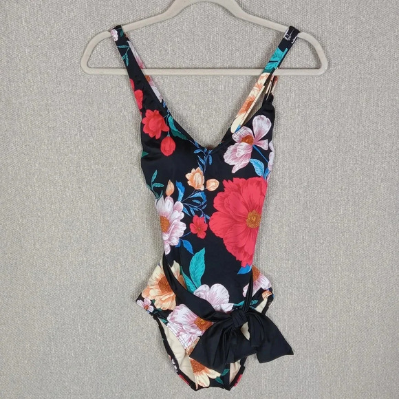 Dreamsuit Swimsuit Size 8 Black Floral Mircle Brands One Piece Slimming Control - Picture 3 of 16